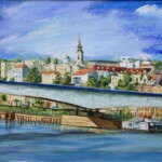 Umetnička slika Beograd 4 slikarka Marija Đukić - tehnika ulje na platnu - format slike sa ramom 55x65 cm - bez rama 40x50 cm - Cena umetnilčke slike 21240 dinara - izgled slike bez rama