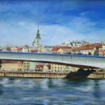 Umetnička slika Beograd 6 slikarka Marija Đukić - tehnika ulje na platnu - format slike sa ramom 55x65 cm - bez rama 40x50 cm - Cena umetnilčke slike 21240 dinara - izgled slike bez rama