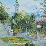 Umetnička slika Kalemegdan slikarka Olja Nikonova – tehnika ulje na platnu – format slike sa ramom 54×44 cm – bez rama 35×25 cm – Cena umetničke slike 23.600 dinara – uz sertifikat – izgled slike bez rama