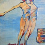 Umetnička slika Bliznakinje – slikar Duško Trifunović, tehnika ulje na platnu, format slike bez rama 90×70 cm, sertifikat, 59.000 RSD - izgled slike bez rama