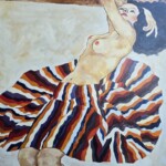 Umetnička slika Devojka slikar Duško Trifunović, tehnika slikanja ulje na platnu – format slike bez rama 100×80 cm – cena umetničke slike 70.800 dinara – izgled slike bez rama