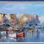 Umetnička slika – slikar Branko Dimitrijević – Barke na moru – tehnika slikanja: ulje na platnu – format slike sa ramom 62×137 cm – bez rama 45×120 cm – Cena umetničke slike: 70.800 dinara – luksuzno uramljena i sa sertifikatom autentičnosti – prikaz izgleda slike bez rama Umetnička slika – slikar Branko Dimitrijević – Barke na moru – tehnika slikanja: ulje na platnu – format slike sa ramom 62×137 cm – bez rama 45×120 cm – Cena umetničke slike: 70.800 dinara – luksuzno uramljena i sa sertifikatom autentičnosti – prikaz izgleda slike bez rama