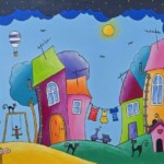 Umetnička slika Igra mačaka – slikarka Tijana Lazić – tehnika slikanja akril na platnu – format slike bez rama 30×40 cm, sa ramom 39×49 cm – sertifikat – cena umetničke slike 9.440 dinara – izgled slike bez rama