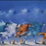 Umetnička slika Trka I – slikar Janoš Mesaroš – tehnika slikanja kombinovana lak–pastel – format slike bez rama 20×40 cm, sa ramom 37×57 cm – cena umetničke slike 37.000 dinara – luksuzno uramljena – sertifikat – izgled slike bez rama Umetnička slika Trka I – slikar Janoš Mesaroš – tehnika slikanja kombinovana lak–pastel – format slike bez rama 20×40 cm, sa ramom 37×57 cm – cena umetničke slike 37.000 dinara – luksuzno uramljena – sertifikat – izgled slike bez rama