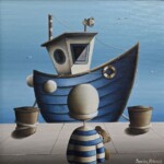 Umetnička slika Mornar meda i barka slikar Sandra Mitrović - tehnika ulje na platnu - format slike sa ramom 45x45 cm - bez rama 30x30 cm - Cena umetničke slike 44840 dinara - izgled slike bez rama Umetnička slika Mornar meda i barka slikar Sandra Mitrović - tehnika ulje na platnu - format slike sa ramom 45x45 cm - bez rama 30x30 cm - Cena umetničke slike 44840 dinara - izgled slike bez rama