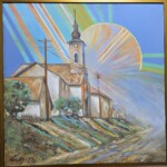 Umetnička slika Crkva slikar Ivan Vanja Milanović - tehnika ulje na platnu - bez rama 100x100 cm - Cena umetničke slike 38940 dinara Umetnička slika Crkva slikar Ivan Vanja Milanović - tehnika ulje na platnu - bez rama 100x100 cm - Cena umetničke slike 38940 dinara