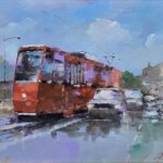 Umetnička slika Crveni tramvaj slikar Branko Dimitrijević - tehnika ulje na platnu - format slike sa ramom 39x49 cm - bez rama 25x35 cm - Cena umetničke slike 16520 dinara - izgled slike bez rama Umetnička slika Crveni tramvaj slikar Branko Dimitrijević - tehnika ulje na platnu - format slike sa ramom 39x49 cm - bez rama 25x35 cm - Cena umetničke slike 16520 dinara - izgled slike bez rama