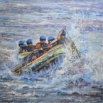 Umetnička slika Drinska regata slikar Ivan Vanja Milanović - tehnika ulje na platnu - bez rama 100x100 cm - Cena umetničke slike 38940 dinara Umetnička slika Drinska regata slikar Ivan Vanja Milanović - tehnika ulje na platnu - bez rama 100x100 cm - Cena umetničke slike 38940 dinara