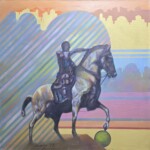 Umetnička slika Konjanik slikar Ivan Vanja Milanović - tehnika ulje na platnu - bez rama 100x100 cm - Cena umetničke slike 38940 dinara Umetnička slika Konjanik slikar Ivan Vanja Milanović - tehnika ulje na platnu - bez rama 100x100 cm - Cena umetničke slike 38940 dinara