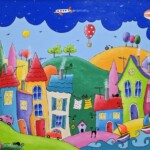 Umetnička slika Šaren grad slikarka Tijana Lazić - tehnika akril na platnu - format slike sa ramom 63x83 cm - bez rama 50x70 cm - Cena umetničke slike 25960 dinara - izgled slike bez rama Umetnička slika Šaren grad slikarka Tijana Lazić - tehnika akril na platnu - format slike sa ramom 63x83 cm - bez rama 50x70 cm - Cena umetničke slike 25960 dinara - izgled slike bez rama