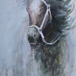 Umetnička slika Konj 14 slikar Dragan Tasić - tehnika akril na platnu kaširano na kartonu - format slike sa ramom 40x30 cm - bez rama 30x20 cm - Cena umetničke slike 8850 dinara - izgled slike bez rama