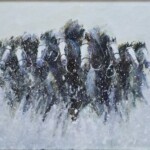 Umetnička slika Konji 11 slikar Dragan Tasić - tehnika akril na platnu kaširano na kartonu - format slike sa ramom 32x42 cm - bez rama 20x30 cm - Cena umetničke slike 8850 dinara - izgled slike bez rama