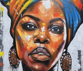Umetnička slika Afrikanka 2 slikar Kasim (potpis A50, Zanzibar)- tehnika akril na platnu - veličina slike bez rama 94x64 cm - cena umetničke slike 53100 dinara - izgled slike bez rama