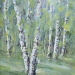 Umetnička slika Breze 8 slikar Dragan Tasić - tehnika akril na platnu kaširano na kartonu - format slike sa ramom 62x52 cm - bez rama 50x40 cm - Cena umetničke slike 14160 dinara - izgled slike bez rama