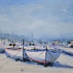 Umetnička slika More 14 slikar Dragan Tasić- tehnika akril na platnu kaširano na kartonu - veličina slike bez rama 40x50 cm - sa ramom 51x61 cm - cena umetničke slike 14160 dinara - izgled slike bez rama