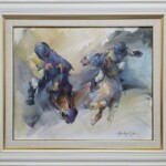 Umetnička slika Dva jahača slikar Braca Đurković- tehnika akril ulje na platnu od jute - veličina slike bez rama 45x55 cm - sa ramom 64x74 cm - cena umetničke slike 141600 dinara - izgled slike sa ramom Umetnička slika Dva jahača slikar Braca Đurković- tehnika akril ulje na platnu od jute - veličina slike bez rama 45x55 cm - sa ramom 64x74 cm - cena umetničke slike 141600 dinara - izgled slike sa ramom