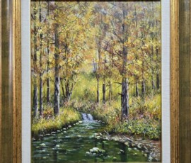 Umetnička slika Jesenji potok slikar Jadran Đukić- tehnika ulje na platnu - veličina slike bez rama 50x40 cm - sa ramom 69x59 cm - cena umetničke slike 28320 dinara - izgled slike sa ramom Umetnička slika Jesenji potok slikar Jadran Đukić- tehnika ulje na platnu - veličina slike bez rama 50x40 cm - sa ramom 69x59 cm - cena umetničke slike 28320 dinara - izgled slike sa ramom
