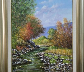 Umetnička slika Potok slikar Jadran Đukić- tehnika ulje na platnu - veličina slike bez rama 60x50 cm - sa ramom 79x69 cm - cena umetničke slike 35400 dinara - izgled slike sa ramom Umetnička slika Potok slikar Jadran Đukić- tehnika ulje na platnu - veličina slike bez rama 60x50 cm - sa ramom 79x69 cm - cena umetničke slike 35400 dinara - izgled slike sa ramom