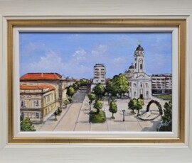 Umetnička slika Smederevo centar slikar Jadran Đukić- tehnika ulje na platnu - veličina slike bez rama 20x30 cm - sa ramom 30x40 cm - cena umetničke slike 11800 dinara - izgled slike sa ramom Umetnička slika Smederevo centar slikar Jadran Đukić- tehnika ulje na platnu - veličina slike bez rama 20x30 cm - sa ramom 30x40 cm - cena umetničke slike 11800 dinara - izgled slike sa ramom