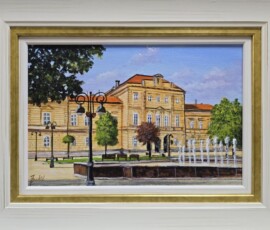 Umetnička slika Smederevo sud 2 slikar Jadran Đukić- tehnika ulje na platnu - veličina slike bez rama 20x30 cm - sa ramom 30x40 cm - cena umetničke slike 11800 dinara - izgled slike sa ramom Umetnička slika Smederevo sud 2 slikar Jadran Đukić- tehnika ulje na platnu - veličina slike bez rama 20x30 cm - sa ramom 30x40 cm - cena umetničke slike 11800 dinara - izgled slike sa ramom