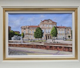 Umetnička slika Smederevo sud slikar Jadran Đukić- tehnika ulje na platnu - veličina slike bez rama 20x30 cm - sa ramom 30x40 cm - cena umetničke slike 11800 dinara - izgled slike sa ramom Umetnička slika Smederevo sud slikar Jadran Đukić- tehnika ulje na platnu - veličina slike bez rama 20x30 cm - sa ramom 30x40 cm - cena umetničke slike 11800 dinara - izgled slike sa ramom