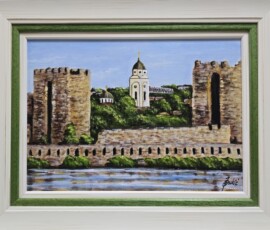 Umetnička slika Smederevo tvrđava 2 slikar Jadran Đukić- tehnika ulje na platnu - veličina slike bez rama 25x35 cm - sa ramom 35x45 cm - cena umetničke slike 14160 dinara - izgled slike sa ramom Umetnička slika Smederevo tvrđava 2 slikar Jadran Đukić- tehnika ulje na platnu - veličina slike bez rama 25x35 cm - sa ramom 35x45 cm - cena umetničke slike 14160 dinara - izgled slike sa ramom