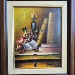 Umetnička slika Mrtva priroda mala 3 slikar Dragan Canić- tehnika ulje na platnu - veličina slike bez rama 28x22 cm - sa ramom 40x34 cm - cena umetničke slike 9440 dinara - izgled slike sa ramom