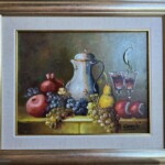 Umetnička slika Mrtva priroda mala 5 slikar Dragan Canić- tehnika ulje na platnu - veličina slike bez rama 22x28 cm - sa ramom 34x42 cm - cena umetničke slike 9440 dinara - izgled slike sa ramom