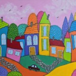 Umetnička slika Šarene kuće 3 slikar Tijana Lazić- tehnika akril na platnu - veličina slike bez rama 50x40 cm - cena umetničke slike 11800 dinara - izgled slike bez rama Umetnička slika Šarene kuće 3 slikar Tijana Lazić- tehnika akril na platnu - veličina slike bez rama 50x40 cm - cena umetničke slike 11800 dinara - izgled slike bez rama