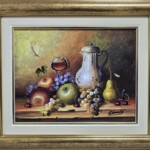 Umetnička slika Mrtva priroda mala 1 slikar Dragan Canić- tehnika ulje na platnu - veličina slike bez rama 22x28 cm - sa ramom 34x42 cm - cena umetničke slike 9440 dinara - izgled slike sa ramom