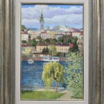 Umetnička slika Saborna crkva slikar Olja Nikonova- tehnika ulje na platnu - veličina slike bez rama 41x27 cm - sa ramom 56x42 cm - cena umetničke slike 31860 dinara - izgled slike sa ramom.