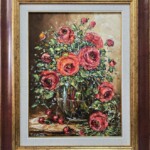Umetnička slika Crvene ruže slikar Bosa Milaković- tehnika ulje na platnu - veličina slike bez rama 40x30 cm - sa ramom 59x49 cm - cena umetničke slike 29500 dinara - izgled slike sa ramom. Umetnička slika Crvene ruže slikar Bosa Milaković- tehnika ulje na platnu - veličina slike bez rama 40x30 cm - sa ramom 59x49 cm - cena umetničke slike 29500 dinara - izgled slike sa ramom.