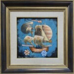 Umetnička slika Jedrenjak u kosmosu slikar prof. FLU Nenad Stanković- tehnika ulje na platnu - veličina slike bez rama 25x25 cm - sa ramom 43x43 cm - cena umetničke slike 50740 dinara - izgled slike sa ramom. Umetnička slika Jedrenjak u kosmosu slikar prof. FLU Nenad Stanković- tehnika ulje na platnu - veličina slike bez rama 25x25 cm - sa ramom 43x43 cm - cena umetničke slike 50740 dinara - izgled slike sa ramom.