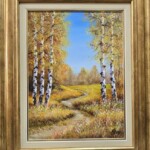 Umetnička slika Jesen 3 slikar Aleksandar Injac- tehnika ulje na platnu - veličina slike bez rama 40x30 cm - sa ramom 56x66 cm - cena umetničke slike 17700 dinara - izgled slike sa ramom.