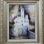 Umetnička slika Ostrog slikar Dejan Slepčević- tehnika ulje na platnu - veličina slike bez rama 40x30 cm - sa ramom 60x50 cm - cena umetničke slike 30680 dinara - izgled slike sa ramom.