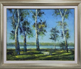 Umetnička slika Jugovo slikar Ivan Colić- tehnika ulje na lesonitu - veličina slike bez rama 50x65 cm - sa ramom 68x81 cm - cena umetničke slike 38940 dinara - izgled slike sa ramom.