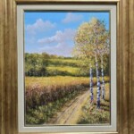 Umetnička slika Tri breze slikar Aleksandar Injac- tehnika ulje na platnu - veličina slike bez rama 40x30 cm - sa ramom 56x46 cm - cena umetničke slike 18880 dinara - izgled slike sa ramom.